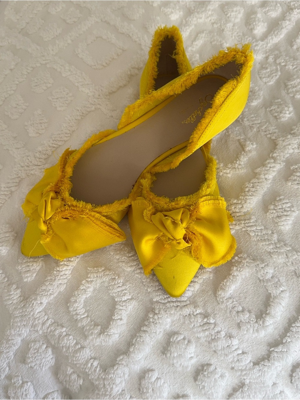 Anthropologie Seychelles Bright Yellow Bow Bed & Breakfast Shoes - Picture 6 of 10
